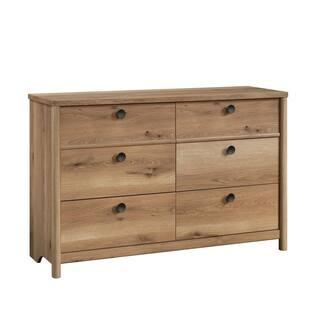 SAUDER Dover Edge 6-Drawer Timber Oak Dresser 32.795 in. x 50.945 in. x 17.244 in. 433517 - The H... | The Home Depot