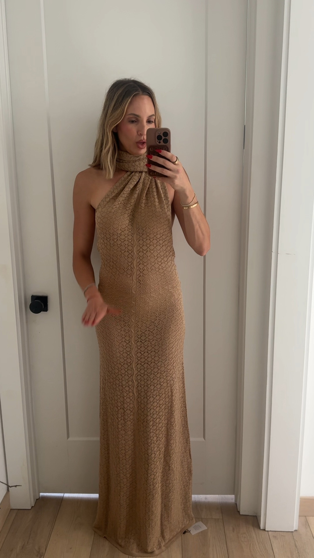 This dress! What a showstopper. I am wearing this new thong and the nipple covers because it is slightly. I love a dramatic scarf. The dress comes in black as well.

#LTKParties #LTKTravel #LTKOver40