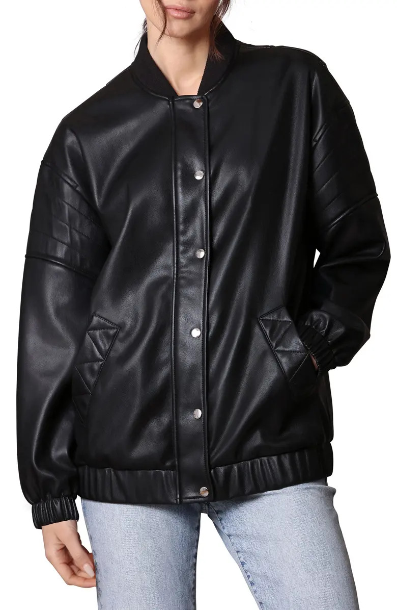 Relaxed Fit Faux-Ever Leather™ Bomber Jacket | Nordstrom