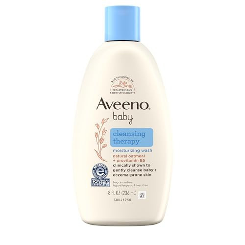 Aveeno Baby Cleansing Therapy Moisturizing Baby Body Wash with Natural Oatmeal & ProVitamin B5, Gentle Tear-Free Baby Bath Wash for Sensitive & Eczema-Prone Skin, Hypoallergenic, 8 oz | Amazon (US)