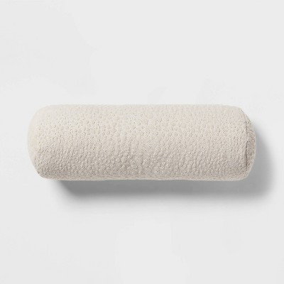 8"x22" Luxe Jacquard Leopard Round Decorative Pillow Ivory - Threshold™: Cylinder Shape, Indoor Polyester Bolster | Target