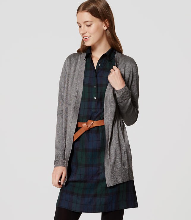Shimmer Open Cardigan | LOFT