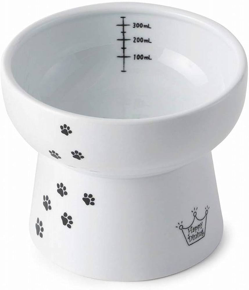 Necoichi Raised Cat Water Bowl, Elevated, with Measurement Lines, Dishwasher and Microwave Safe (... | Amazon (US)