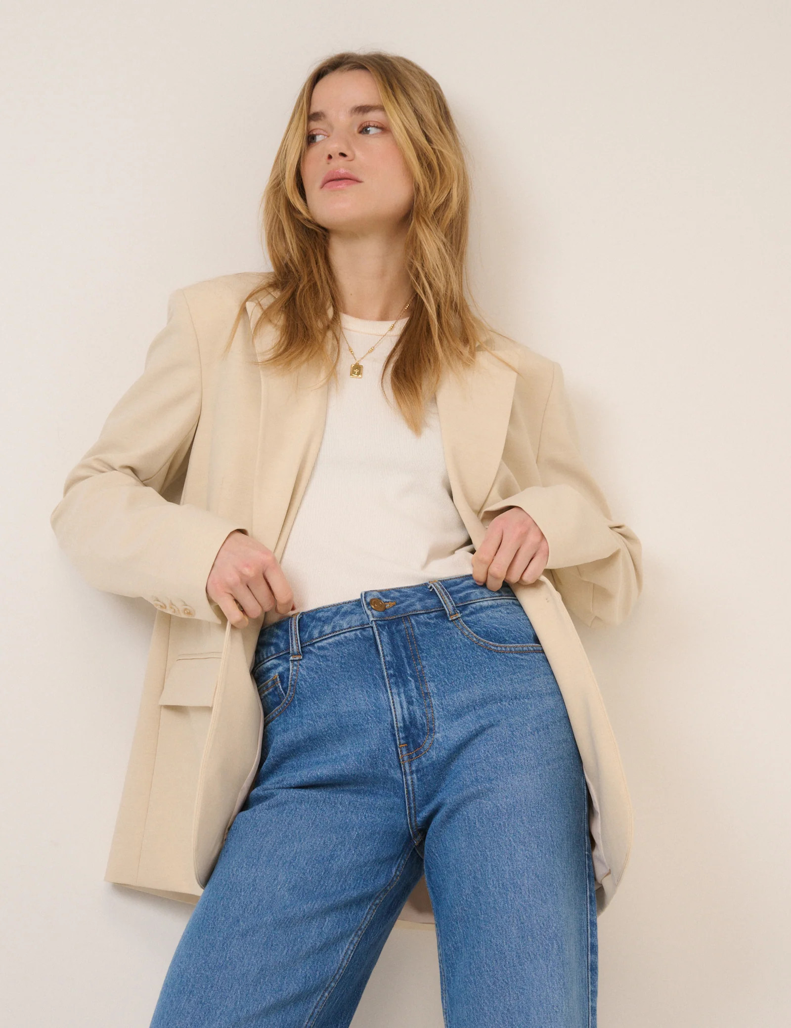 Cream Boyfriend Blazer | Nobody's Child