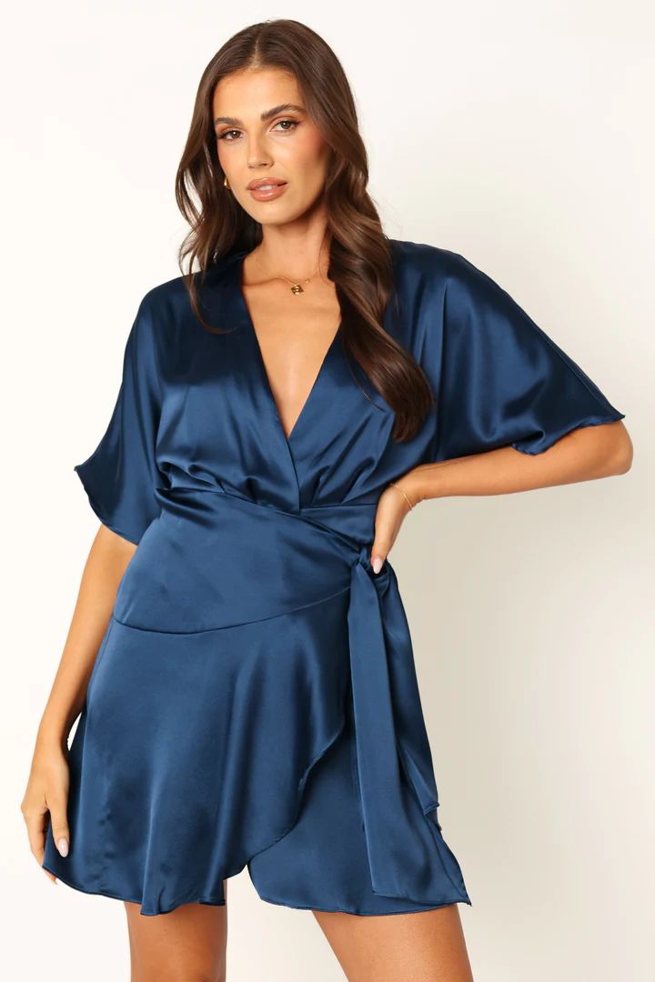 Quartz Mini Wrap Dress - Blue | Petal & Pup (US)