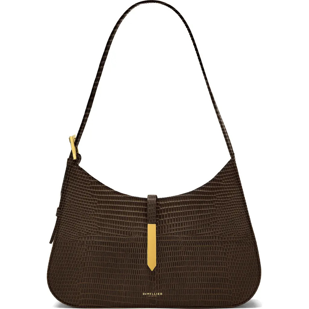 DeMellier The Tokyo Shoulder Bag in Espresso Lizard Effect at Nordstrom | Nordstrom
