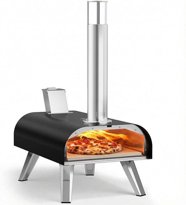 BIG HORN OUTDOORS 12" Woodfire Pizza Stone Oven, 887°F Outdoor Stainless Pizza Cooker, Portable ... | Amazon (US)