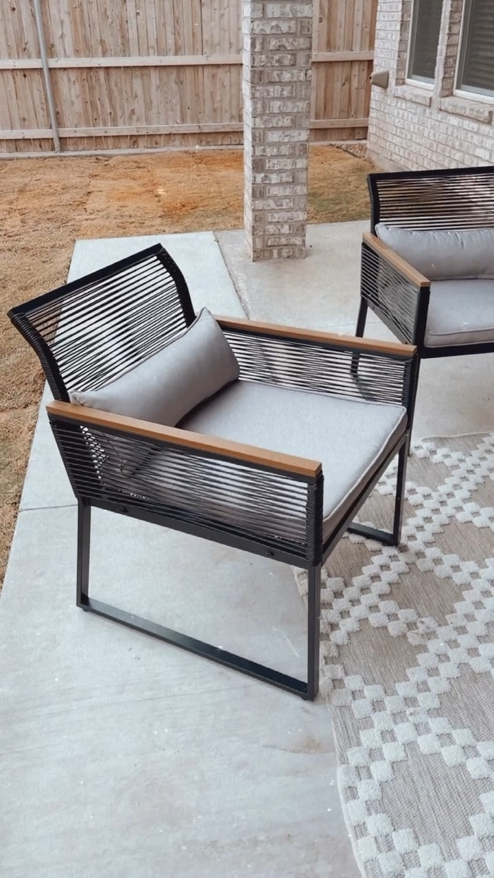 Absolutely obsessed with our new patio set. Can’t wait for warmer weather. Patio set - wayfair. 

#LTKfamily #LTKSale #LTKhome