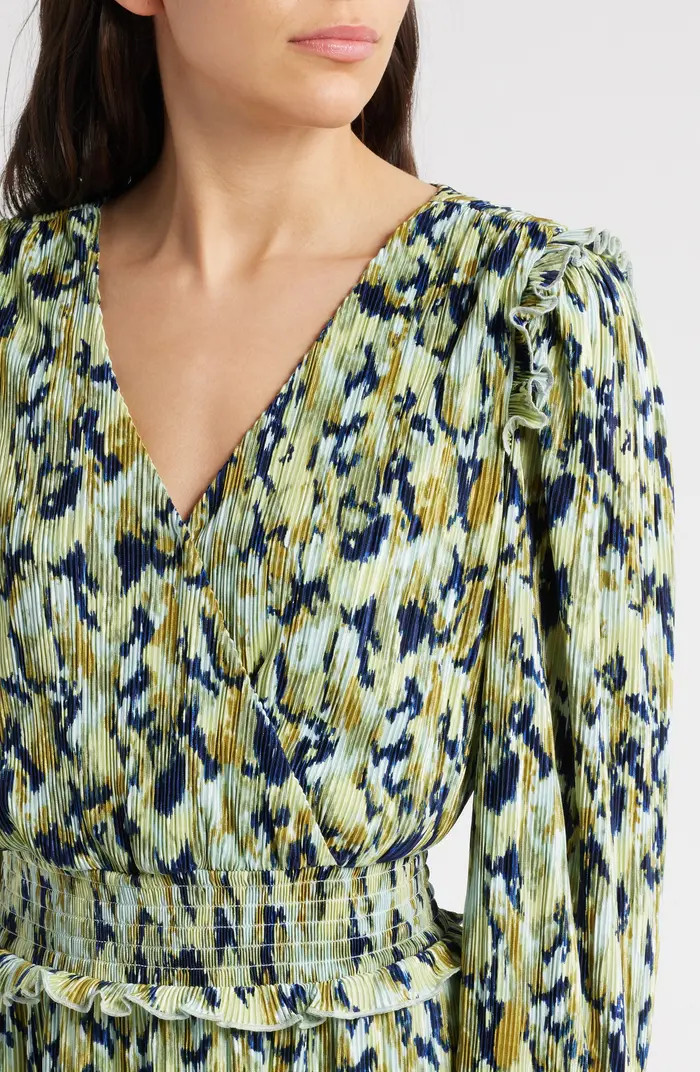 Chelsea28 Plissé Smocked Waist Long Sleeve Minidress | Nordstromrack | Nordstrom Rack