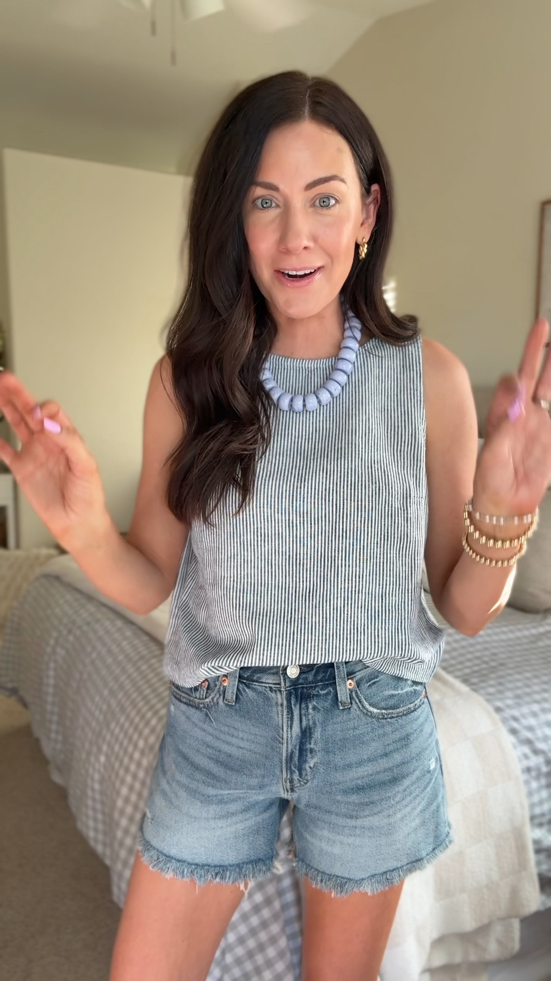 RESTOCKED!!! $16 linen blend tank—wearing a small & my shorts are 50% off under $30👏🏻 run tts 

#LTKSaleAlert #LTKmomlife #LTKSeasonal