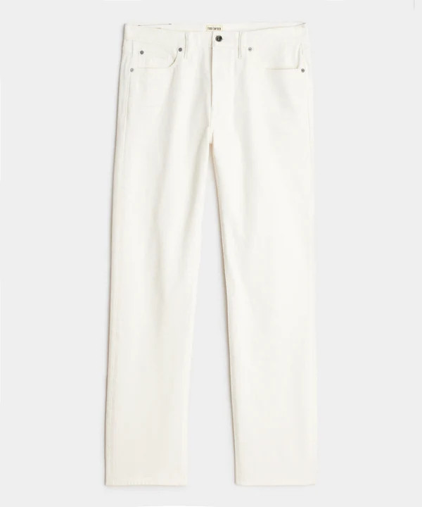 Straight Japanese Selvedge Stretch Jean in White | Todd Snyder