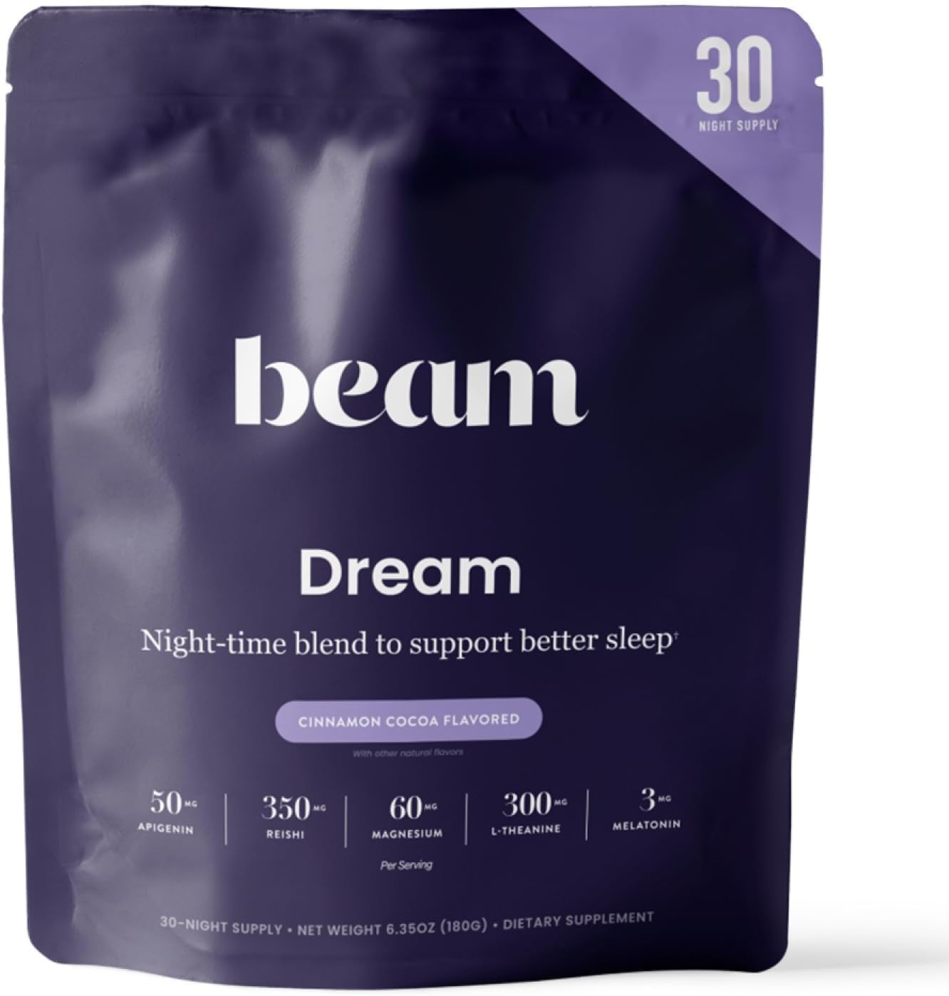 Beam Dream Sleep Powder – Sleep Aid for Adults with Melatonin, Magnesium, L-Theanine, Reishi Mu... | Amazon (US)