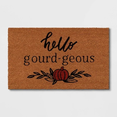 18"x30" Hello "Gourd - Geous" Doormat Black - Threshold™ | Target