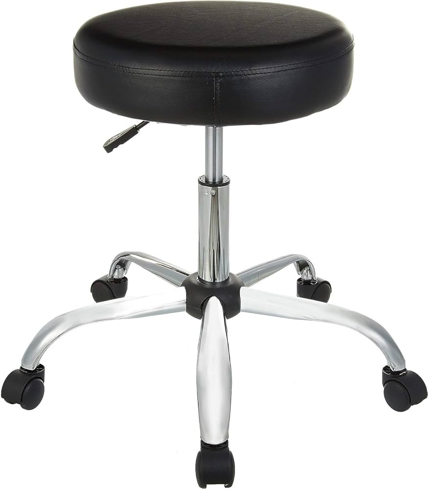 Amazon Basics Drafting Spa Bar Stool with Wheels, Height Adjustable Swivel, Black, 22.05" D x 22.... | Amazon (US)