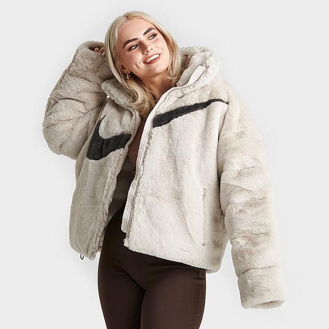 Women's Nike Sportswear Essential Ecodown Faux Fur Puffer Jacket | Finish Line (US)