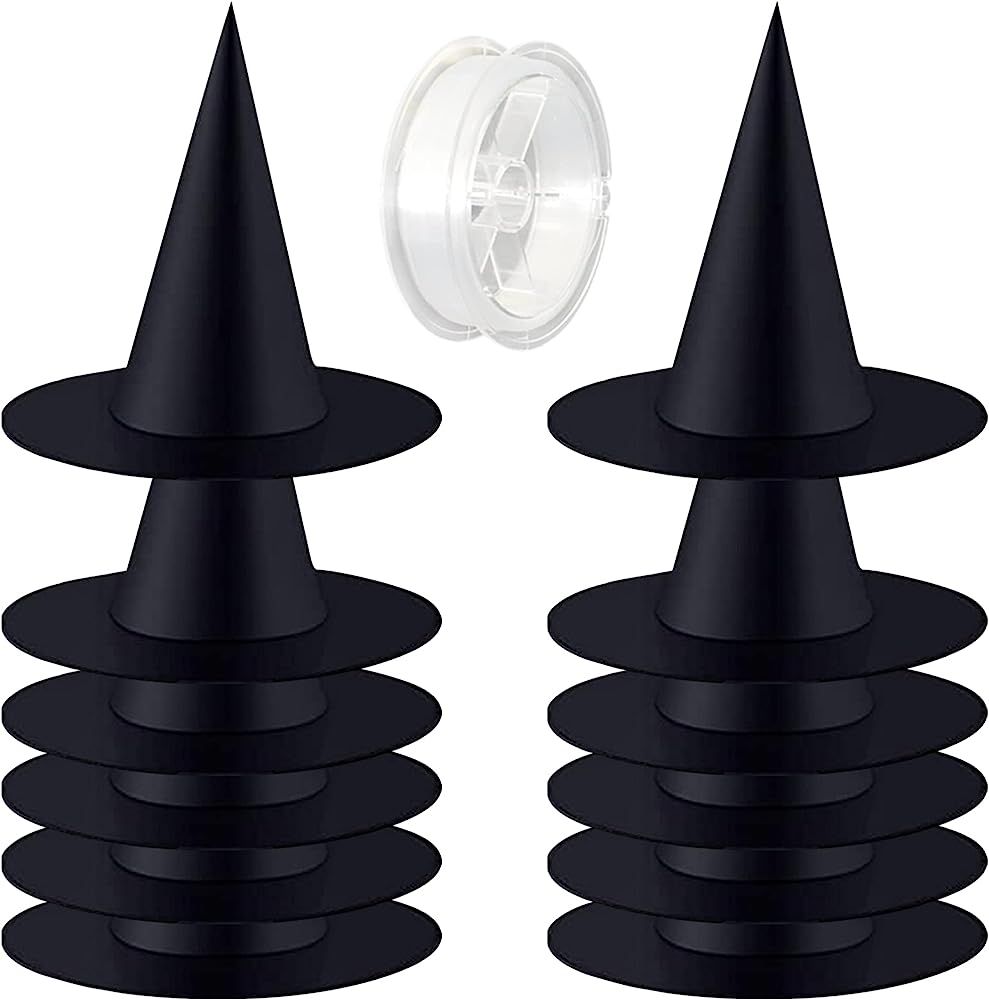 ZeeDix Halloween Hanging Decorations Black Witch Hat with 98 Feet Rope Witch Costume Accessory fo... | Amazon (US)