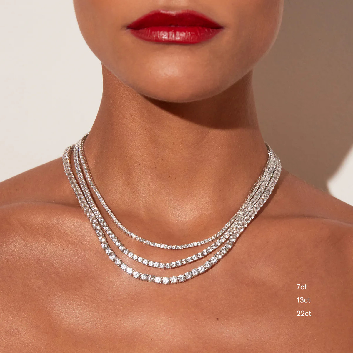 Lab Grown White Sapphire Tennis Necklace | AUrate New York