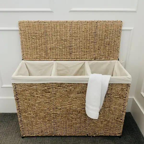 3 Section Lined Hamper | Bed Bath & Beyond