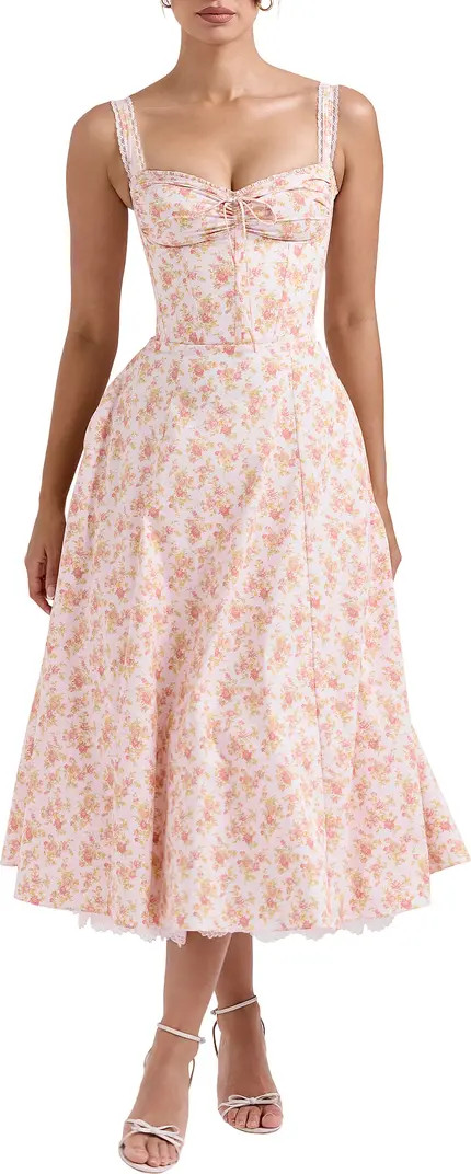 Rosalee Floral Stretch Cotton Petticoat Dress | Nordstrom