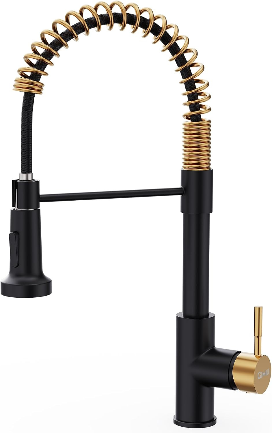 GIMILI Black and Gold Kitchen Faucet with Pull Down Sprayer | Amazon (US)