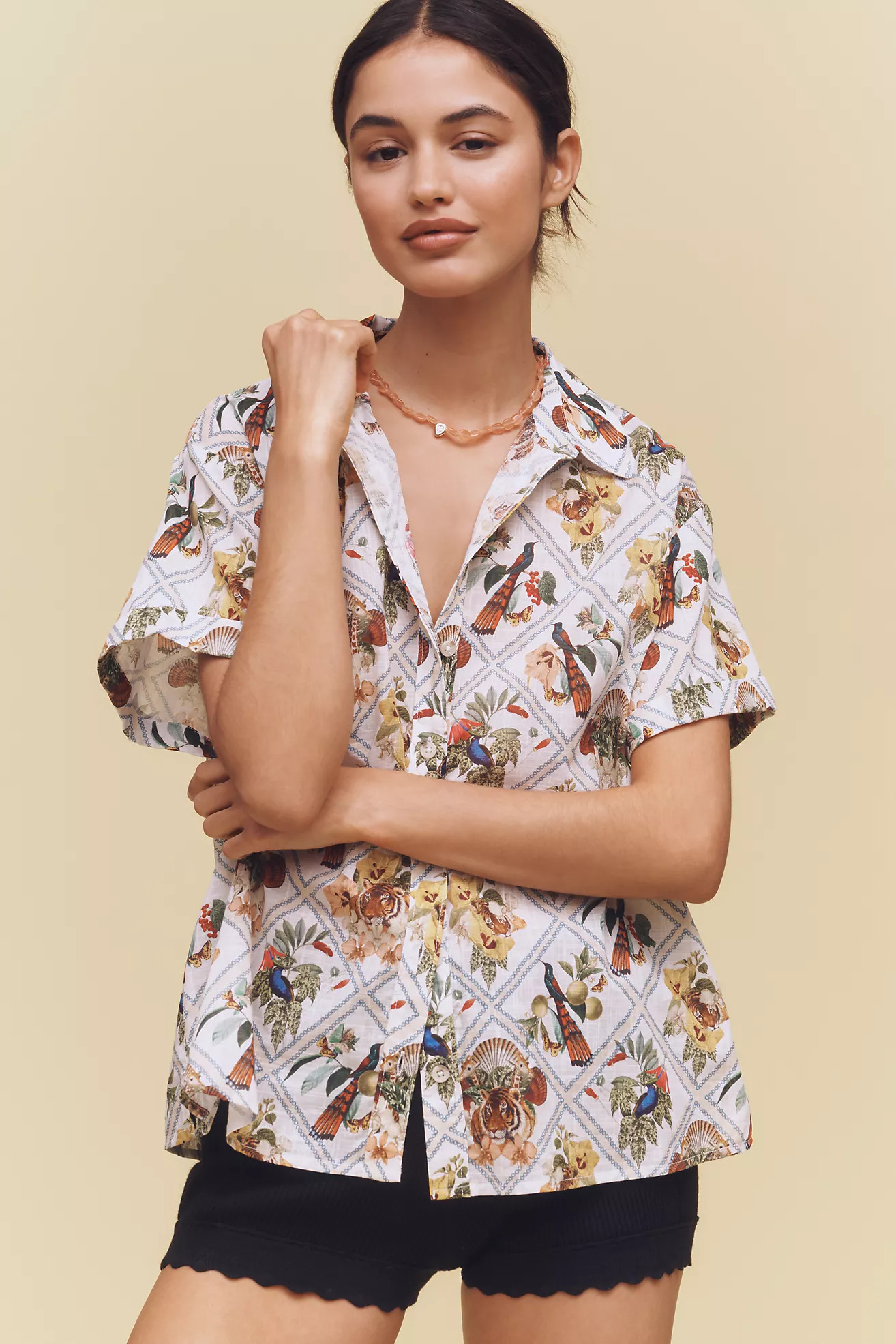 The Henrietta Buttondown Surf Shirt by Maeve | Anthropologie (US)