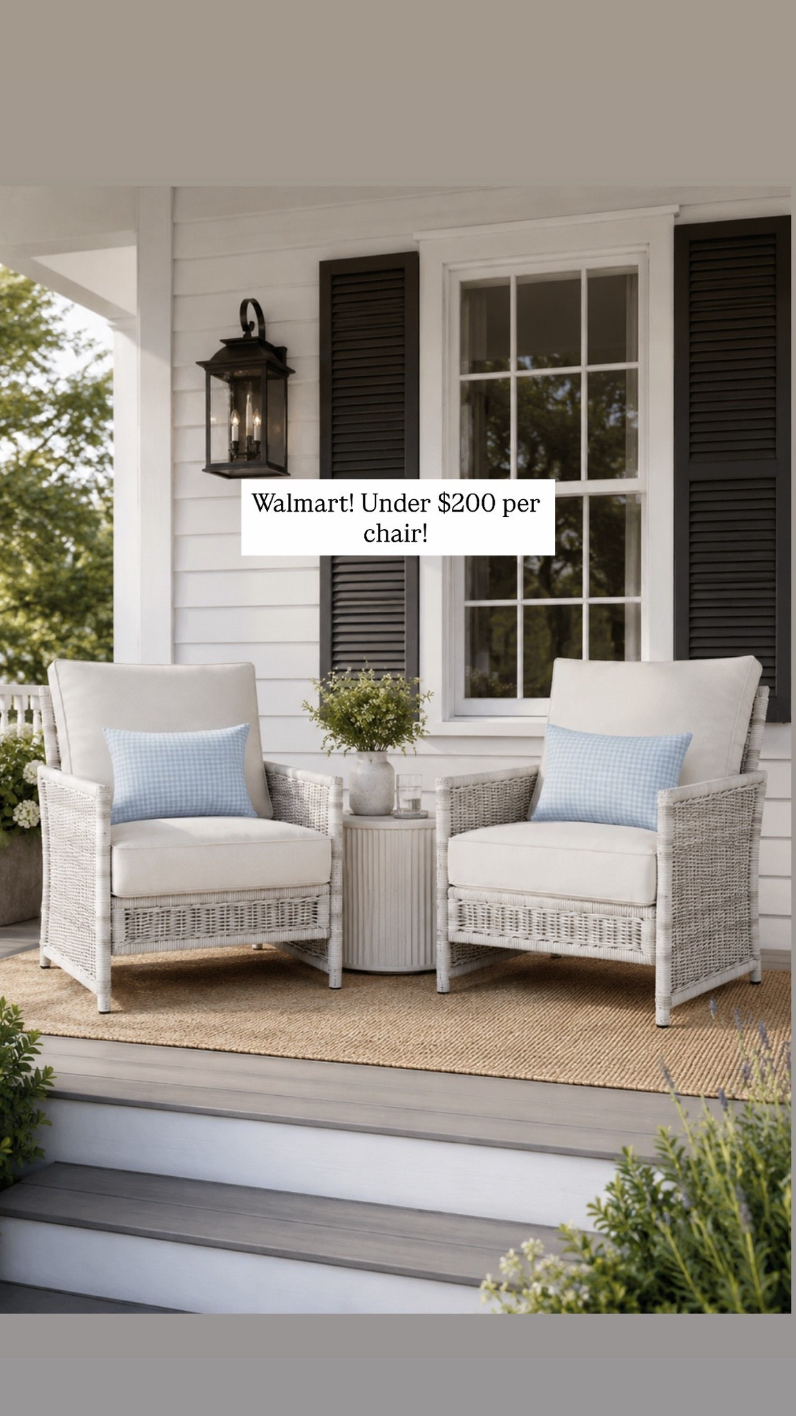 New at Walmart! Love these beautiful outdoor chairs. So affordable 

Walmart home, outdoor furniture, outdoor decor