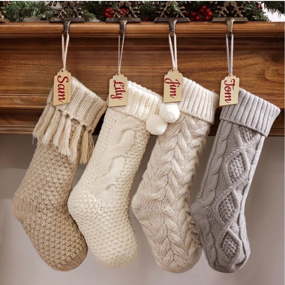 4 Cable Knit Fireplace Stockings, Cozy Hanging Xmas Stockings

#LTKhome #LTKHoliday #LTKHolidaySale
