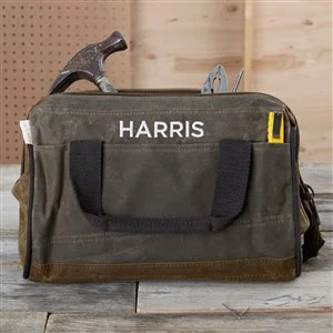 Olive Embroidered Waxed Canvas Tool Bag | Personalization Mall