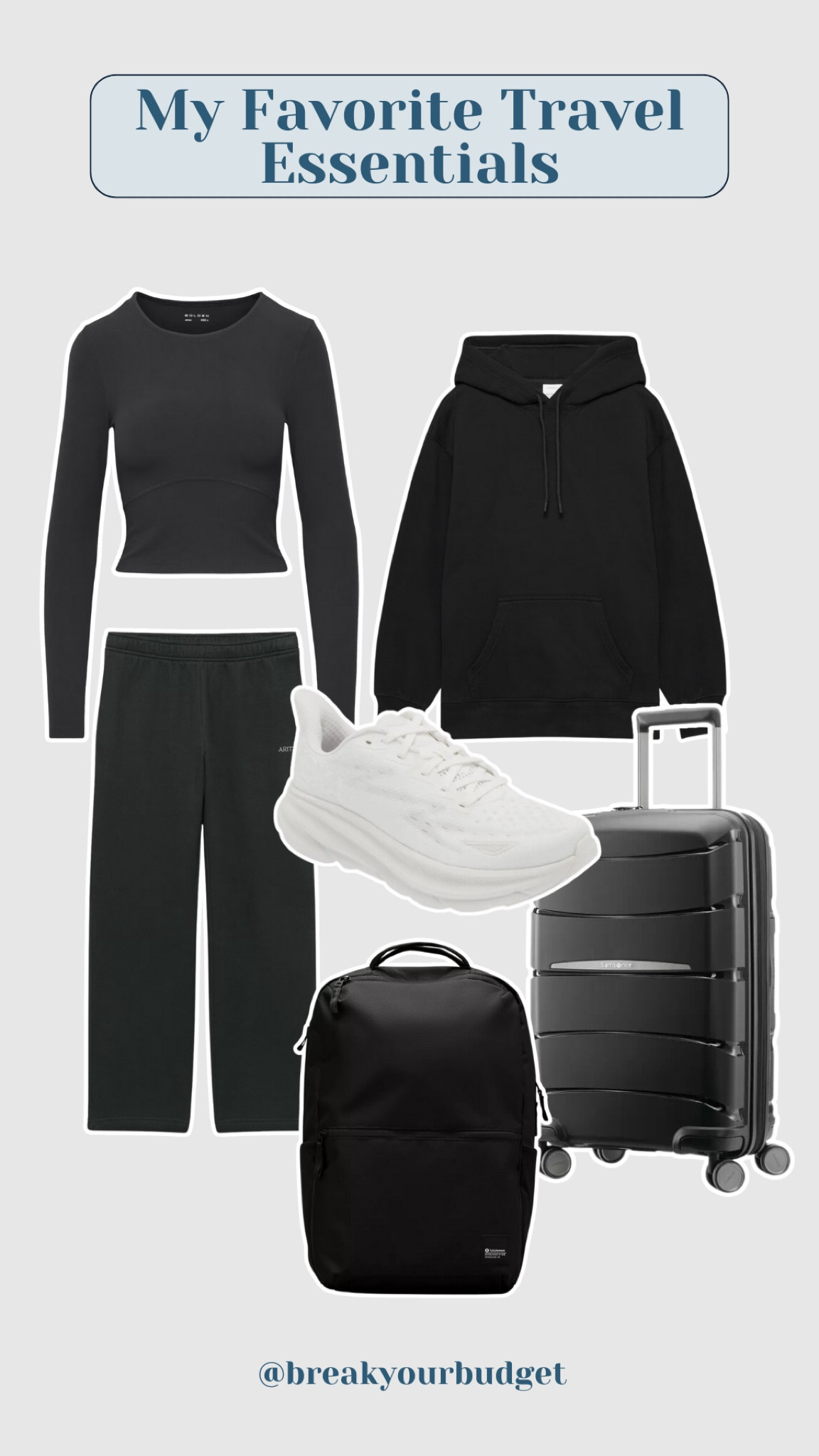 My travel must-haves: comfy shoes, Aritzia sweat set, and my absolute favorite backpack. Linking everything here! #TravelDay #TravelMustHaves #TravelEssentials #BreakYourBudget

#LTKSeasonal #LTKTravel #LTKStyleTip