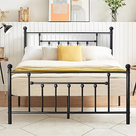 VECELO Full Size Metal Platform Bed Frame with Headboard and Footboard, Heavy Duty Slat Support/N... | Amazon (US)