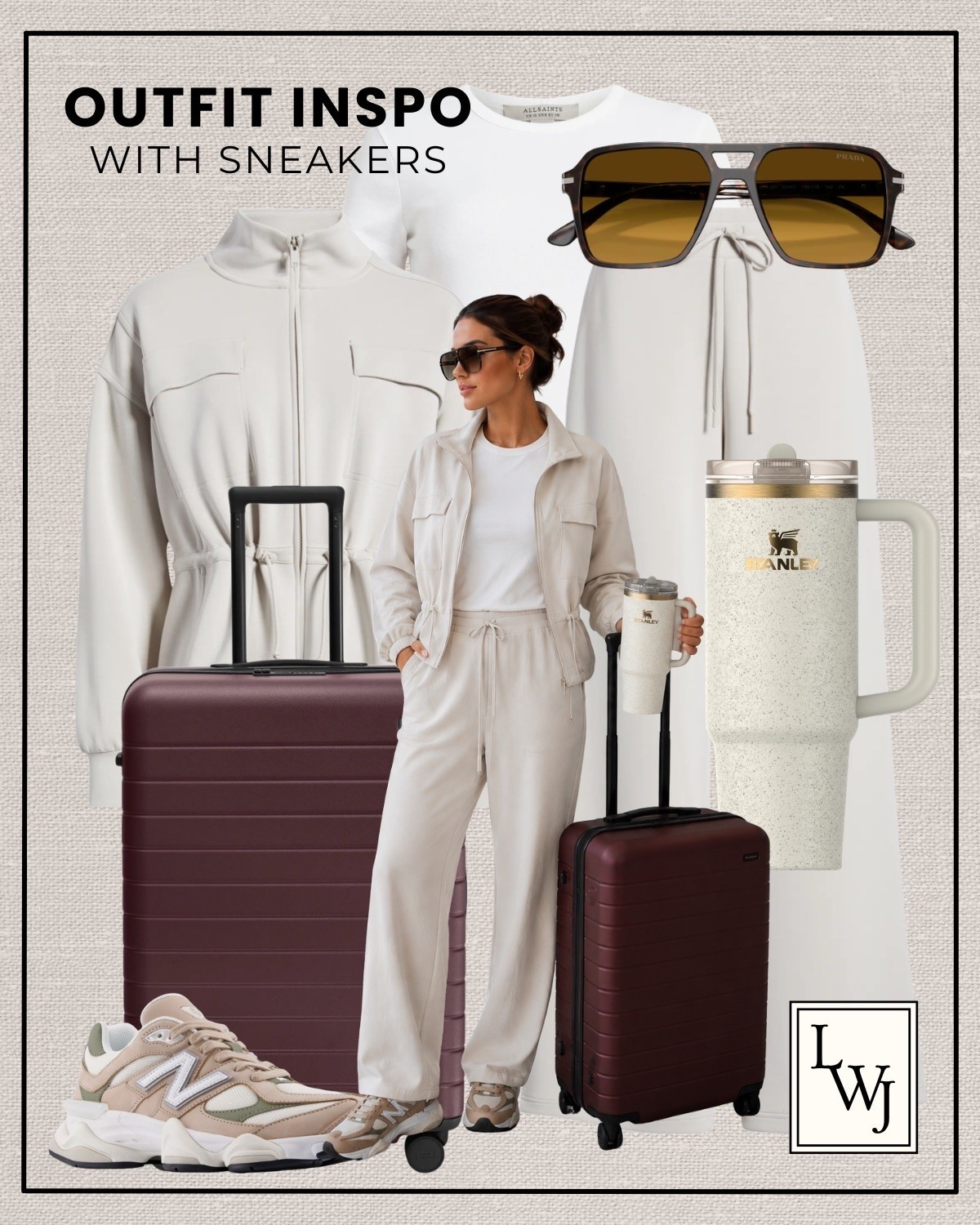Outfit inspo with sneakers 

Casual style / elevated style / Zella matching set / wide leg pants / all saints tee / tom ford aviators / away carry on medium / new balance sneakers / Stanley mug / airport outfit / travel outfit / Nordstrom anniversary sale / nsale

#LTKootd #LTKSaleAlert #LTKTravel