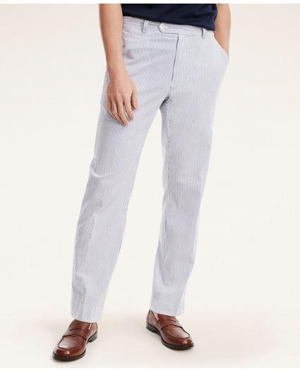 Clark Straight-Fit Cotton Seersucker Pants | Brooks Brothers