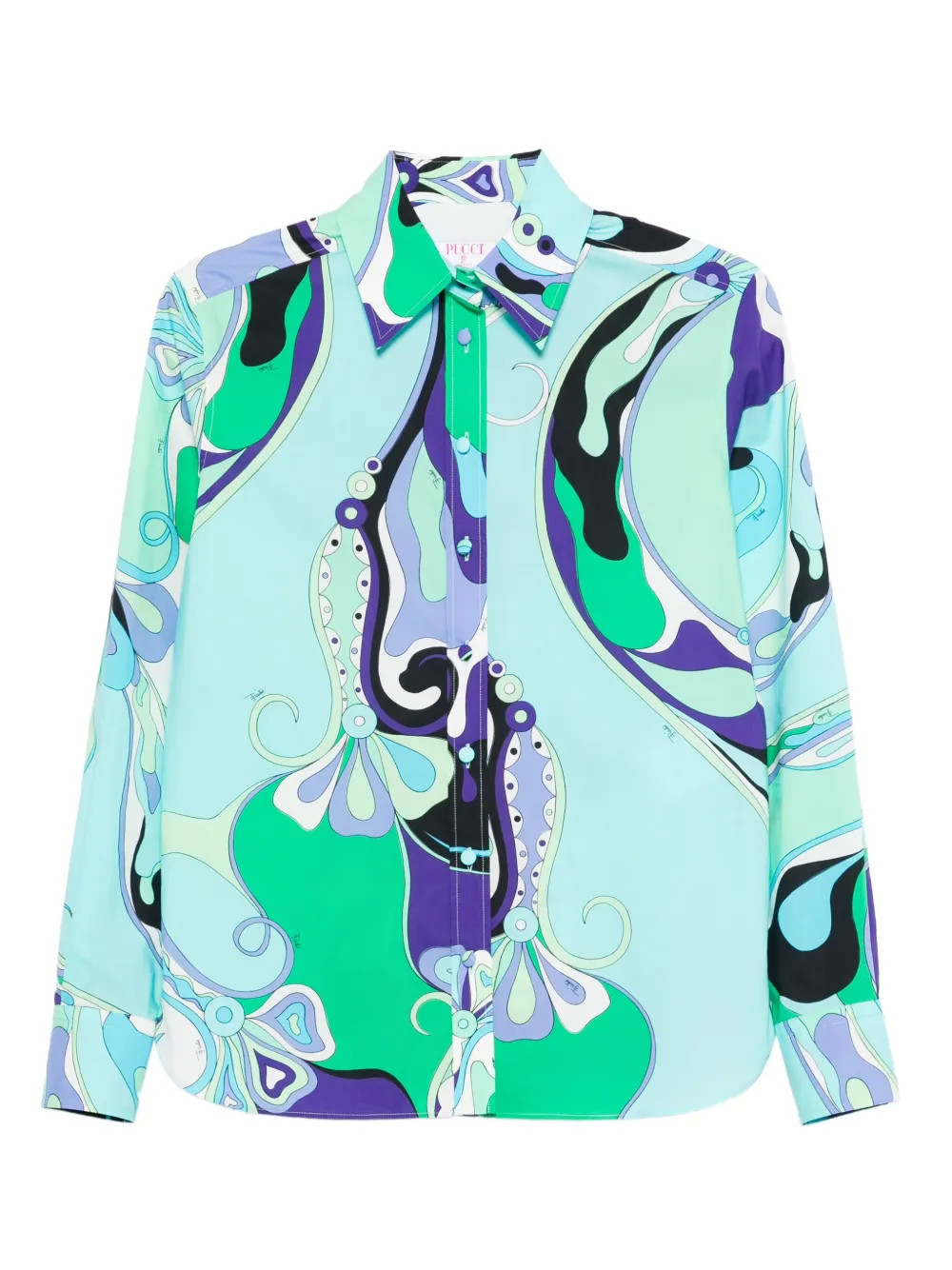 abstract-print cotton shirt | Farfetch Global