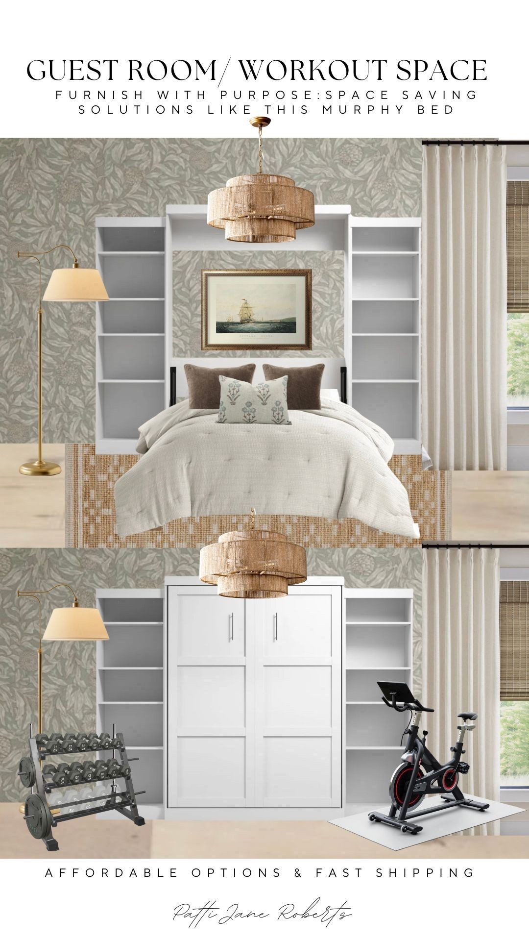 Furnish with purpose: Create a multi- purpose room: workout space/ guest room
space saving solutions, smart spaces 
@wayfair
#wayfair
#wayfairpartner
#ad
#newyearnewyou 

#LTKFindsUnder100 #LTKHome #LTKFindsUnder50