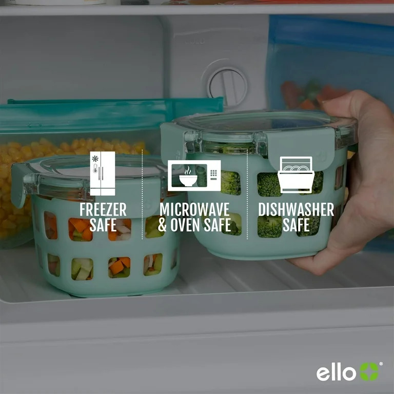 DESIGN: Ello Duraglass 2 cup food container comes with BPA-free plastic locking lids to keep food... | Walmart (US)