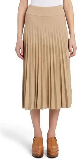 Pleated Wool & Silk Midi Skirt | Nordstrom