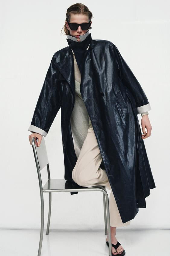 OVERSIZED FAUX LEATHER TRENCH COAT ZW COLLECTION | Zara US