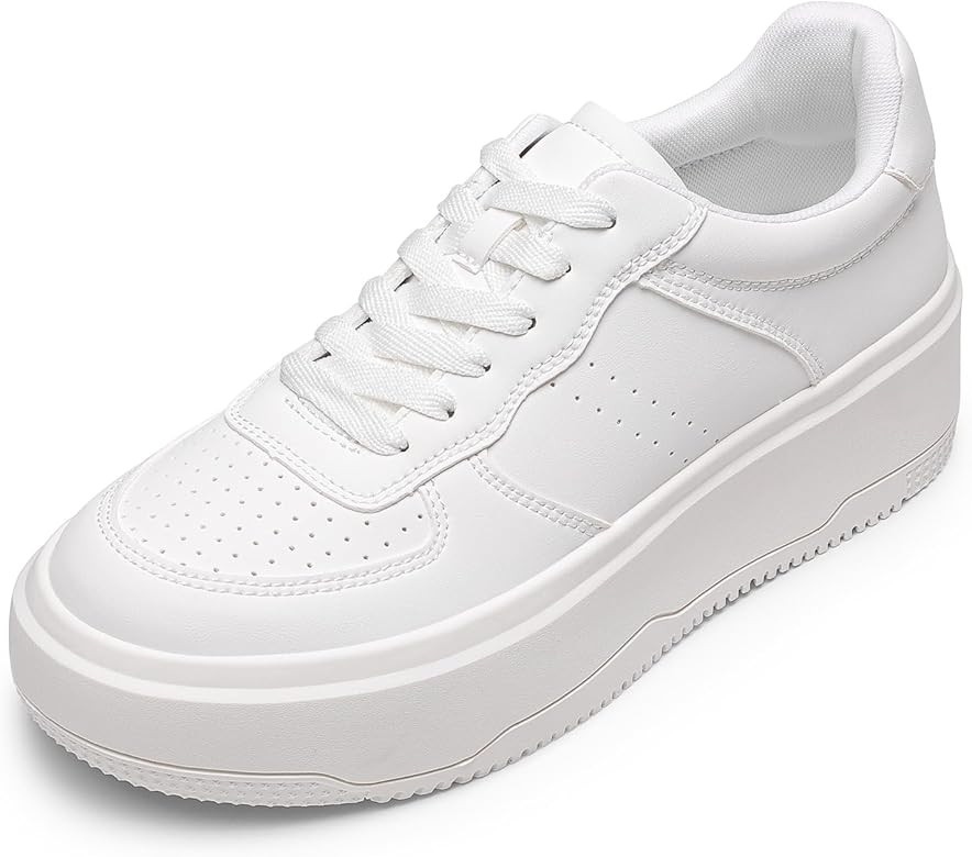 DREAM PAIRS Women Platform Sneakers Low Top Lace Up Walking Shoes for Women | Amazon (US)