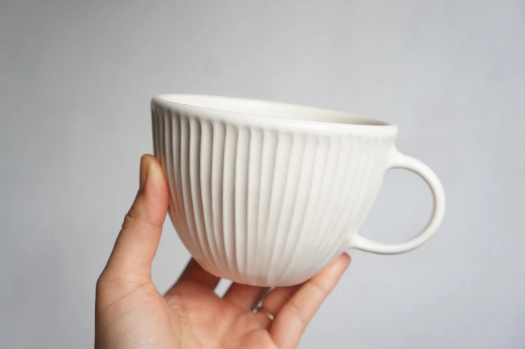 Large Fluted Mug - Etsy | Etsy (US)