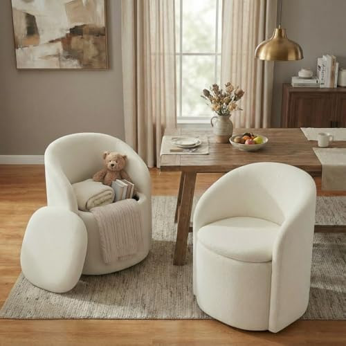 KISLOT Upholstered Dining Chairs with Casters, Rolling Modern Dining Room Chairs with Hidden Stor... | Amazon (US)