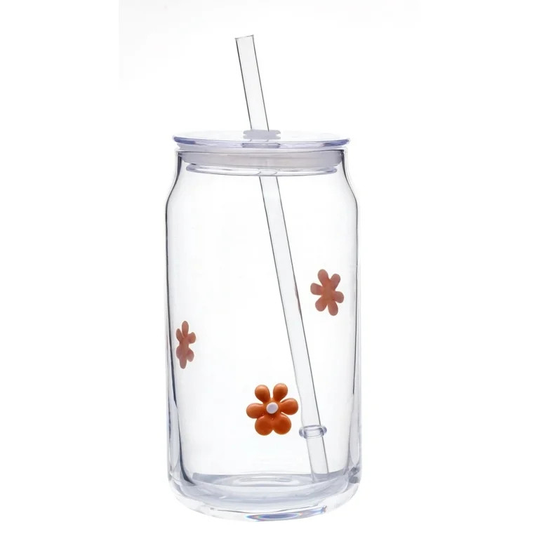 Mainstays Flower Charms Can Glass Sipper | Walmart (US)