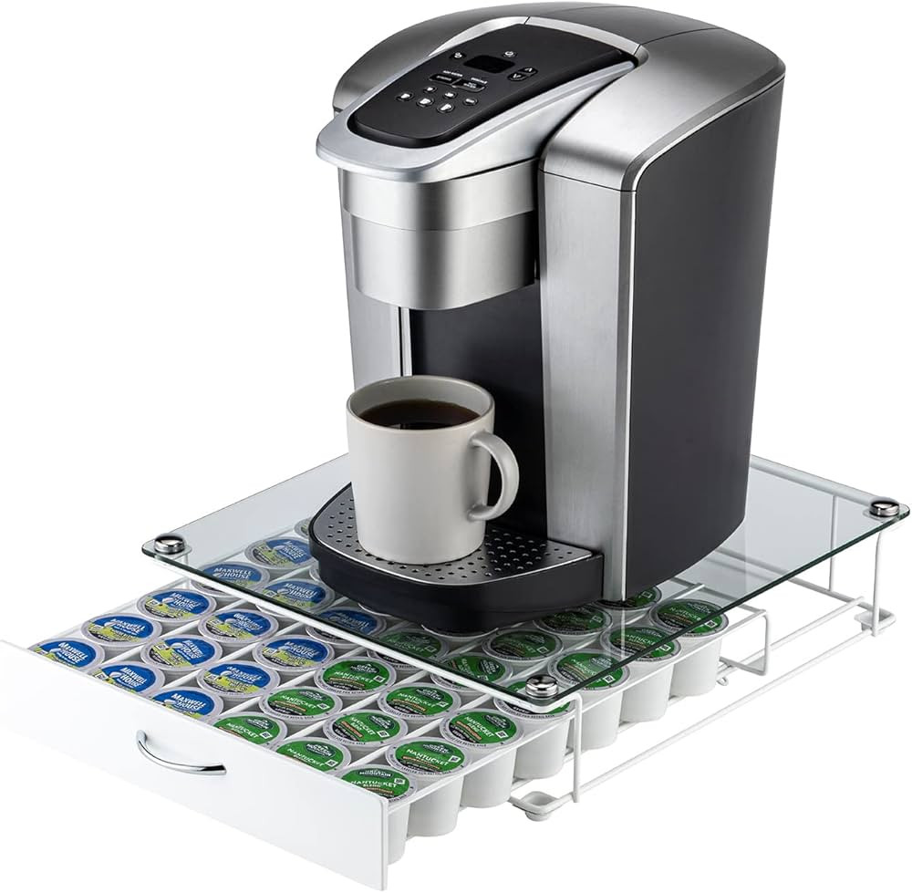 Flagship Coffee Pod Holder for Keurig Pods K Cup Organizer K Cup Holder for Counter Glass Top Ele... | Amazon (US)
