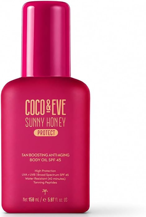 Coco & Eve Tan Boosting Anti-Aging Body Oil SPF45 - Tanning Accelerator Pump, UVA UVB Sun Protect... | Amazon (US)