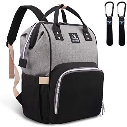Diaper Bag Backpack, Hafmall Large Baby Diaper Bag with Stroller Hooks, Multifunctional Travel Na... | Amazon (US)