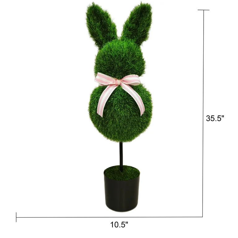 Artificial Bunny Topiary Decoration, 35.5", Easter by Way To Celebrate | Walmart (US)