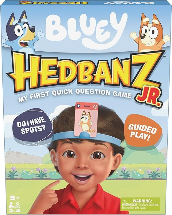 Spin Master Games, Bluey Hedbanz Jr., Picture Guessing Card Game, Includes Illustrations from Blu... | Amazon (US)