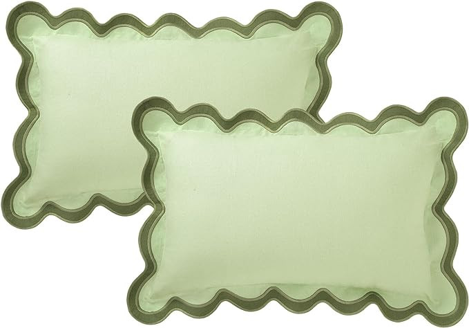 Folkulture Throw Pillow Covers for Couch, 12x20 Lumbar Couch Pillows for Living Room, 100% Cotton... | Amazon (US)