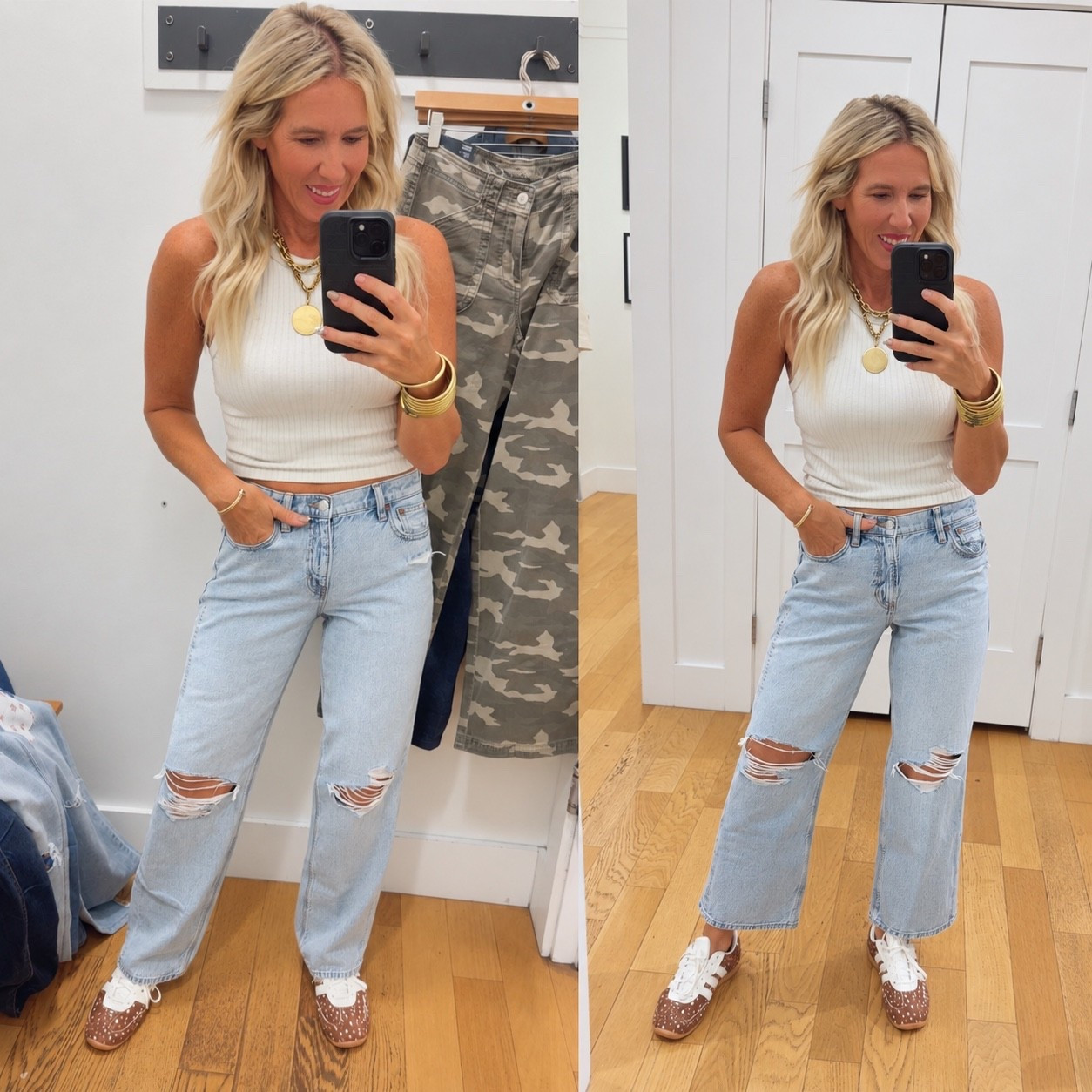 👖 DENIM STYLING TIP from a girl who has worked with denim for over 25 years!

Did you know denim comes in short, regular, and long lengths—but your height doesn’t have to determine which one you choose? 🤯

Being petite doesn’t mean you always need a short length, and having long legs doesn’t mean you always need a long!

In picture one, I’m wearing a size 4 Short. In picture two, I’m wearing a size 4 Long. I typically wear a 4 Regular or 4 Long, but I wanted these straight-leg jeans to hit above my ankles for fall. The shorter length looks SO cute with booties, sneakers, and loafers! 🍂👟

If you’ve ever wished your jeans were shorter or came in an ankle length, try the short option! It can completely change the look and give you the fit you want—without alterations.

Swipe to see the difference between the two lengths!

Comment DENIM, and I’ll send you the link! They’re currently 40% off for Labor Day weekend! 🛍️🔥  @Aerie @ae