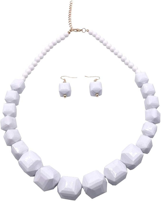 5 Colors Acrylic Beads Statement Strand Necklaces…… | Amazon (US)