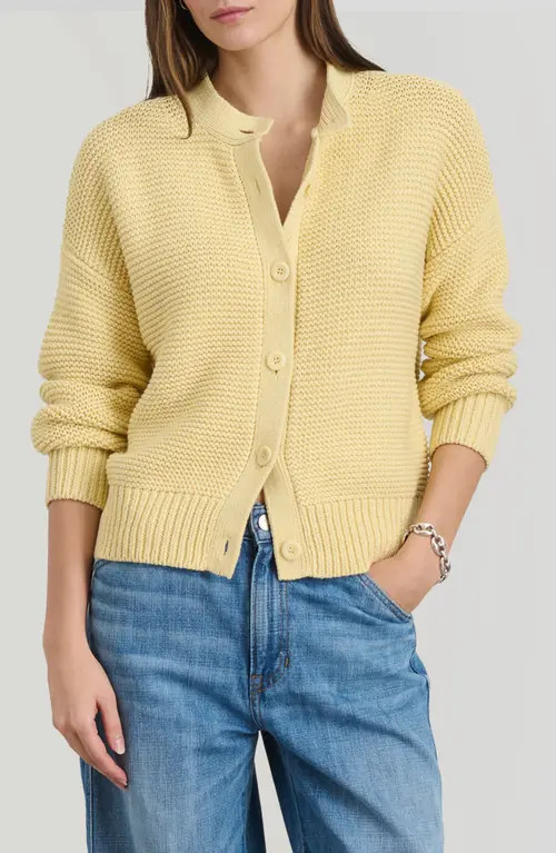 Alex Mill Nico Chunky Cotton Cardigan in Butter at Nordstrom, Size Medium | Nordstrom